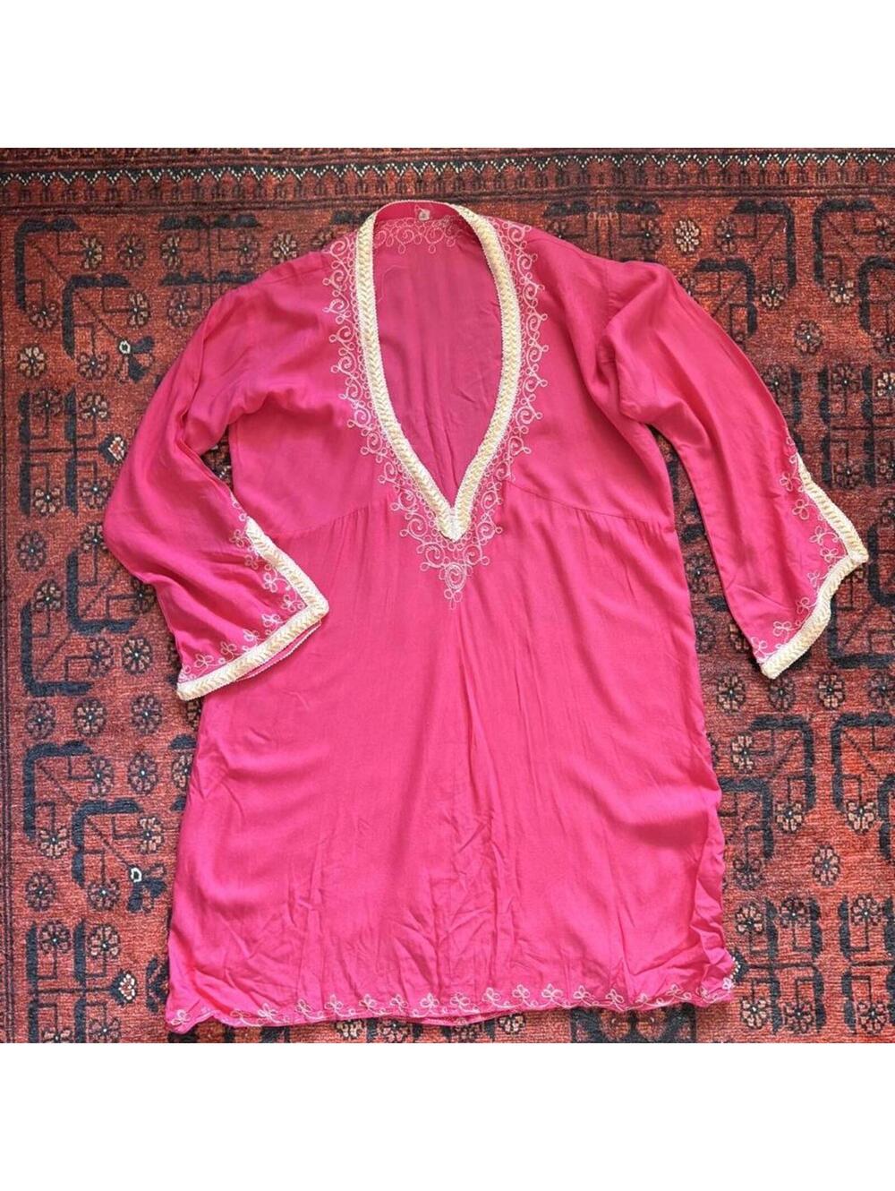 PINK BOHO TUNIC/BEACH COVER UP